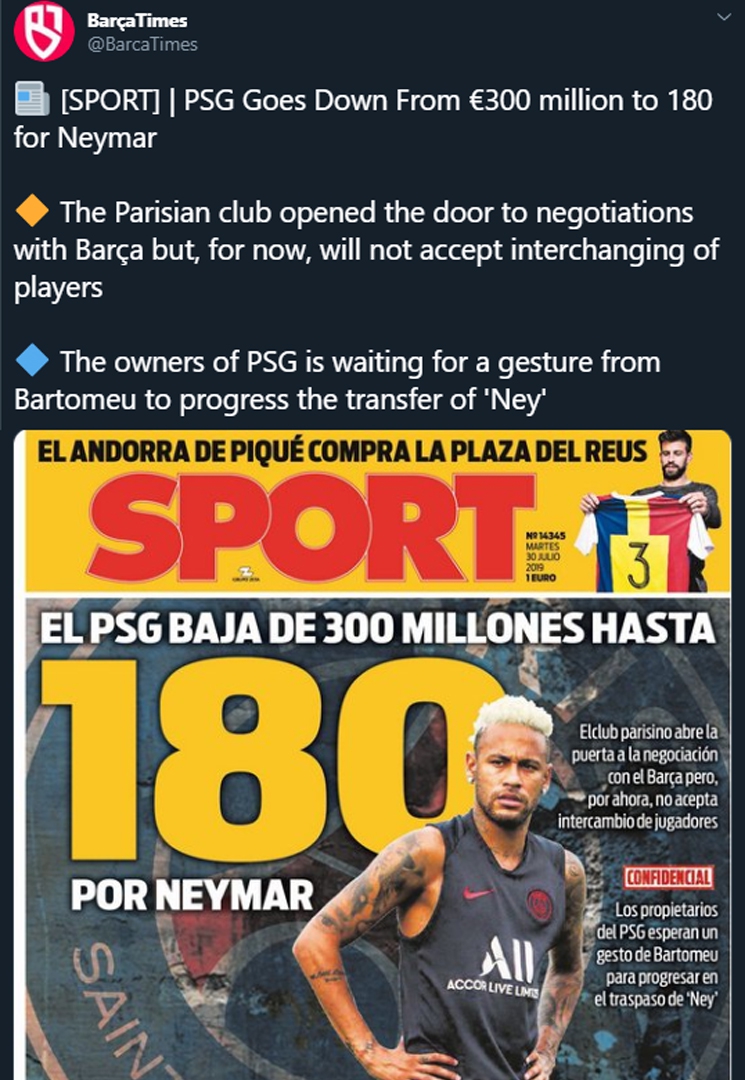 ''Sport'': PSG obniża cenę za Neymara!